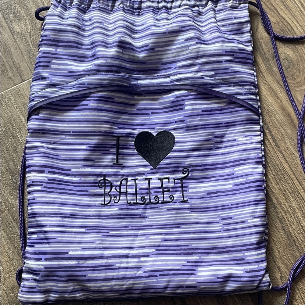 Purple Ballet Drawstring Bag